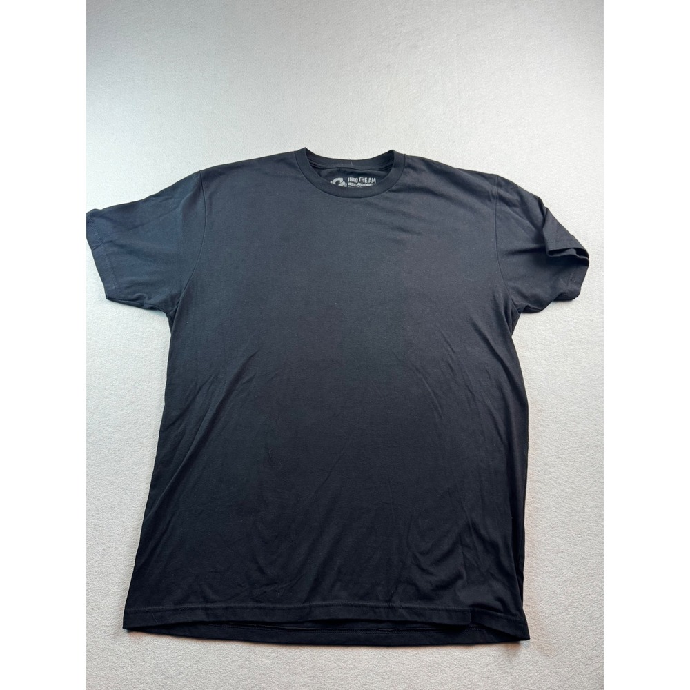 Into The AM Mens Large Black Short Sleeve Crew Neck Cotton Blend Basic T-Shirt